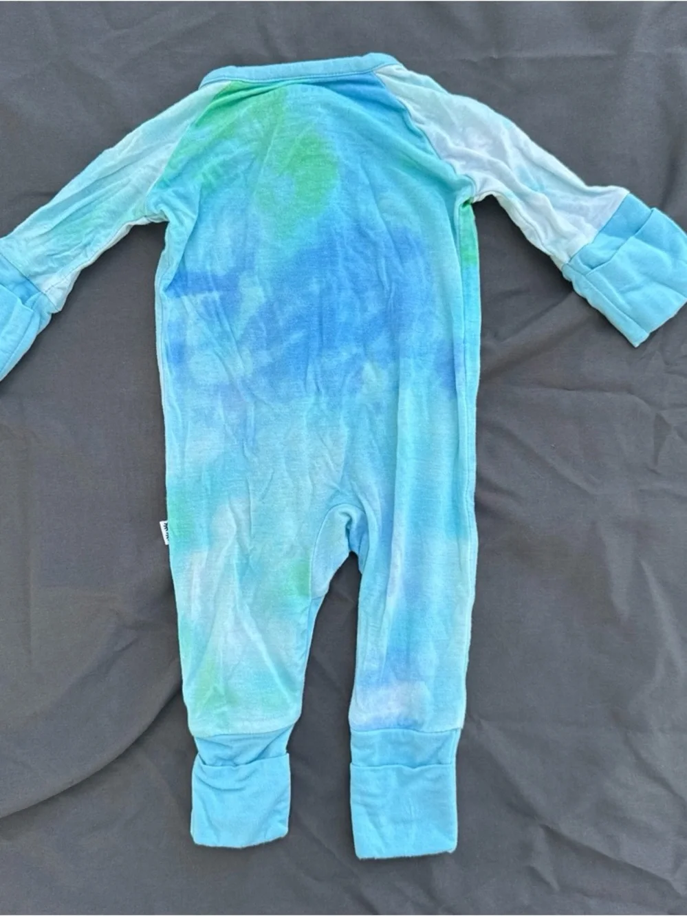 Little Sleepies Blue and Green Tie-Dye Footed One-Piece